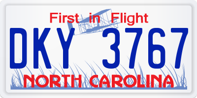 NC license plate DKY3767