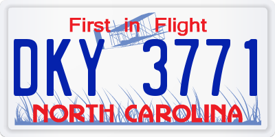 NC license plate DKY3771