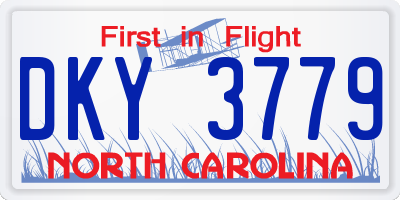 NC license plate DKY3779