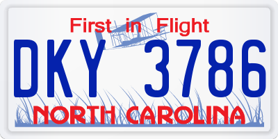 NC license plate DKY3786