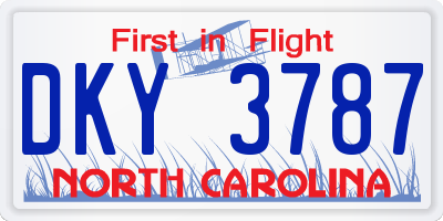 NC license plate DKY3787