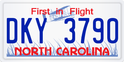 NC license plate DKY3790