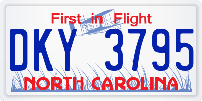 NC license plate DKY3795