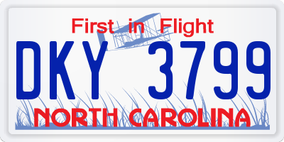 NC license plate DKY3799