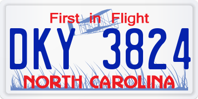 NC license plate DKY3824