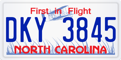 NC license plate DKY3845