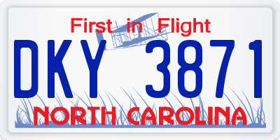 NC license plate DKY3871