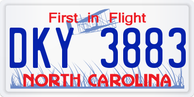 NC license plate DKY3883