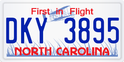 NC license plate DKY3895