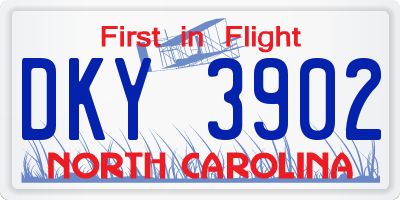 NC license plate DKY3902
