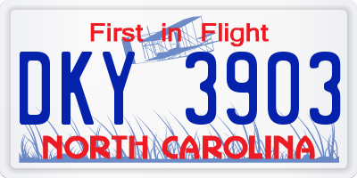 NC license plate DKY3903
