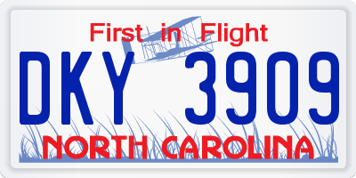NC license plate DKY3909