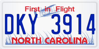 NC license plate DKY3914