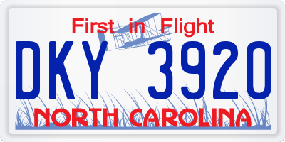 NC license plate DKY3920