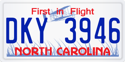 NC license plate DKY3946