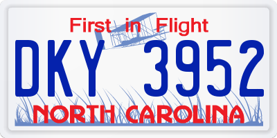 NC license plate DKY3952