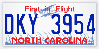 NC license plate DKY3954