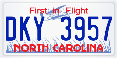 NC license plate DKY3957