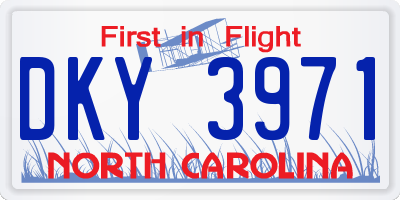 NC license plate DKY3971