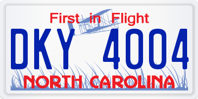 NC license plate DKY4004