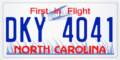 NC license plate DKY4041