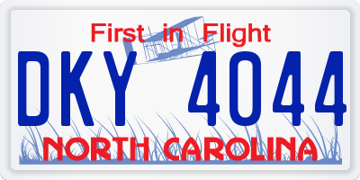 NC license plate DKY4044