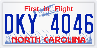 NC license plate DKY4046