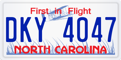 NC license plate DKY4047