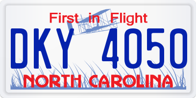 NC license plate DKY4050