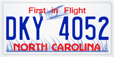 NC license plate DKY4052