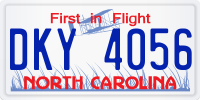 NC license plate DKY4056