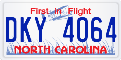 NC license plate DKY4064