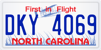 NC license plate DKY4069