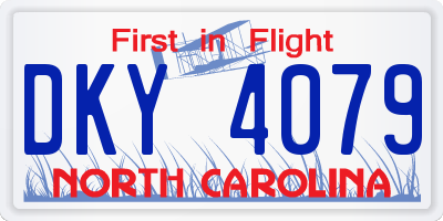 NC license plate DKY4079