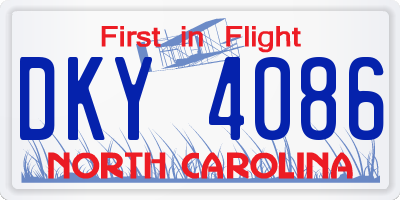 NC license plate DKY4086