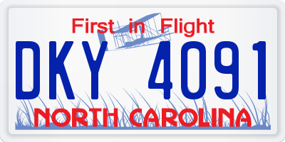 NC license plate DKY4091