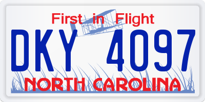 NC license plate DKY4097
