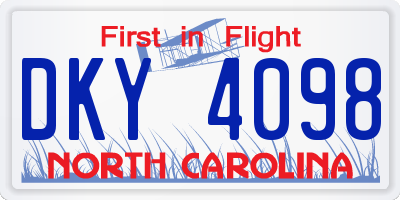 NC license plate DKY4098