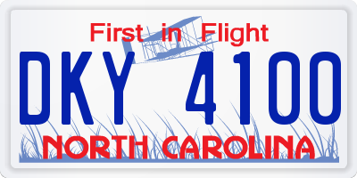 NC license plate DKY4100