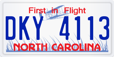 NC license plate DKY4113