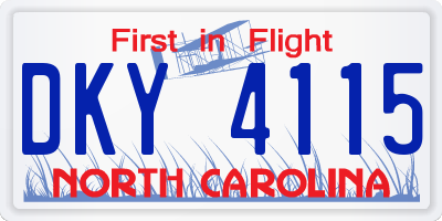 NC license plate DKY4115