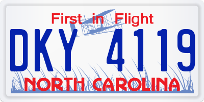 NC license plate DKY4119