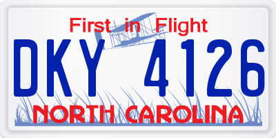 NC license plate DKY4126