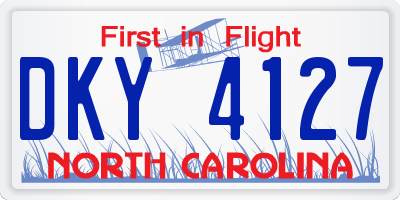 NC license plate DKY4127