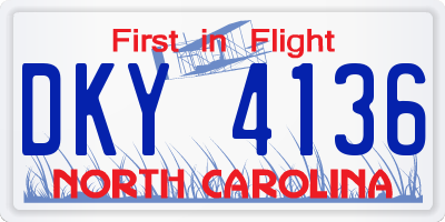 NC license plate DKY4136