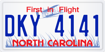 NC license plate DKY4141