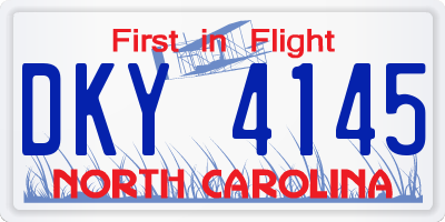 NC license plate DKY4145