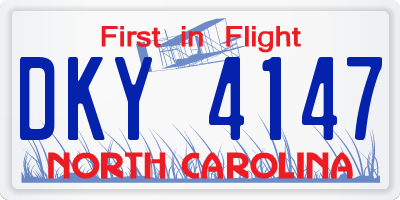 NC license plate DKY4147