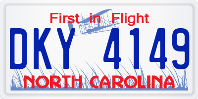 NC license plate DKY4149
