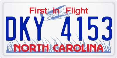 NC license plate DKY4153